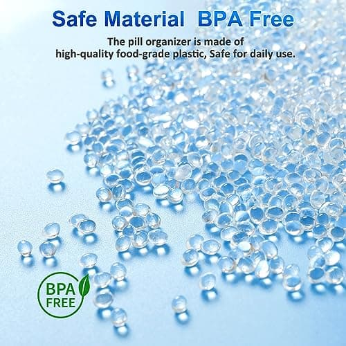 Zrfmib Monthly Pill Organizer 2 Times a Day, 30 Day Travel Pill Organizer with 32 Daily Pill Box Organizer for Fish Oil, Vitamins, Supplements and Medications 8