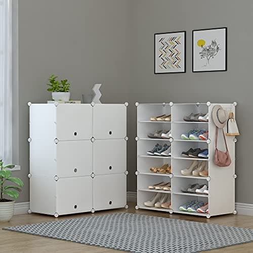 HOMIDEC Shoe Rack, 6 Tier Shoe Storage Cabinet 24 Pair Plastic Shoe Shelves Organizer for Closet Hallway Bedroom Entryway 8
