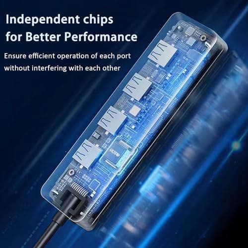 USB 3.0 Hub, VIENON 4-Port USB Hub USB Splitter USB Expander for Laptop, Xbox, Flash Drive, HDD, Console, Printer, Camera,Keyborad, Mouse(Not for Charging) 6