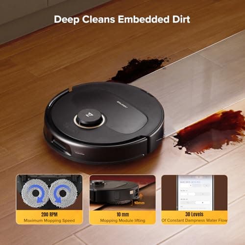 roborock Qrevo S5V Robot Vacuum and Mop, FlexiArm Edge Mopping, 12,000Pa Suction, Dual Zero-Tangle System, Smart Obstacle Avoidance, 10mm Mop Lifting, Auto Mop Washing&Drying, Self-Emptying&Refilling 6