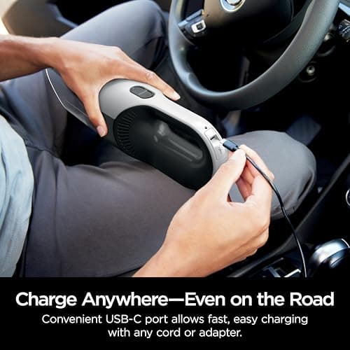 Shark Cyclone PET Handheld Vacuum with, HyperVelocity Suction, Powerful Pet Hair Pickup, Lightweight, XL Dust Cup, Including Upholstery Tool, 8" Crevice Tool, Scrubbing Brush, Pearl White, AA701 8