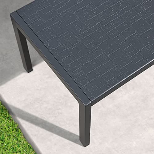 PURPLE LEAF Outdoor Chaise Lounge with Wheels for Outside 2 Pieces Aluminum Patio Lounge Chair with 5 Adjustable Position Recliner for Patio, Beach, Yard, Pool, Side Table Included, Beige 8