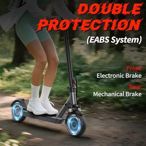 WERHY 8.5'' Electric Scooter with Dual Suspension, 350W Powerful Motor & 19MPH Top Speed, 22 Miles Long Range, Folding E Scooter with Dual Braking for Teens and Adults 9