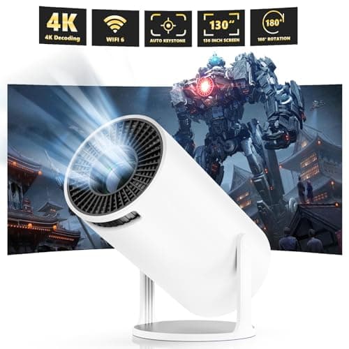 Sucetiho Mini Projector with WiFi & Bluetooth, Portable Smart Android Home Theater Projector for Outdoor Movies, Gaming & Presentations, Compatible with Smartphone, HDMI, USB, AV, Fire TV Stick, PS5