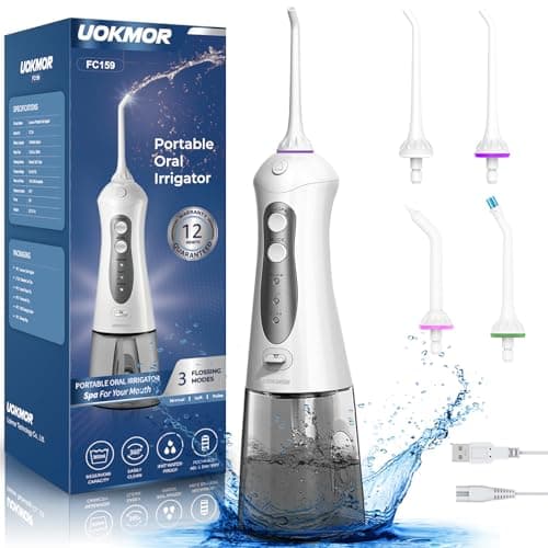 Water Flosser Cordless Teeth Pick: Portable Adults Dental Oral Irrigator for Travel Flossers Cleaning Picks 300ML