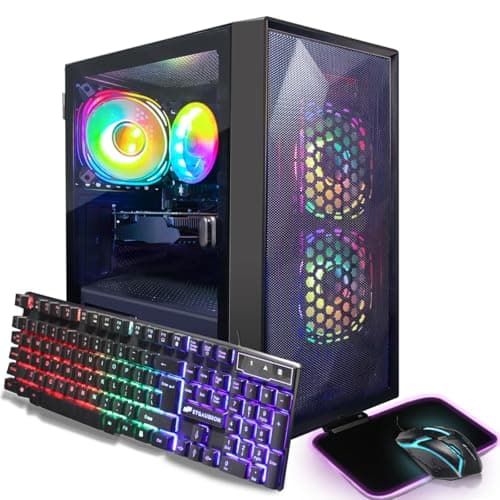 STGAubron Gaming PC Computer Desktop, Intel Core i5-8600 up to 4.3G, Radeon RX 550 4G,16G DDR4, 512G SSD, WiFi 6 5G, BT 5.2, RGB Fan x3, Windows 11 Home