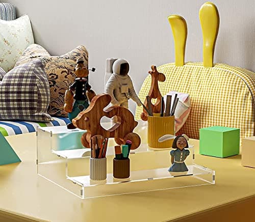 Evron Pantry Organization & Storage Clear Acrylic Spice Rack Organizer for Cabinet & Countertop (ASSEMBLY REQUIRED) 3 Tier Organizer 10.5 in 7