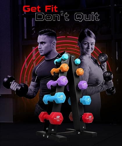 Fitness Alley 5 Tier Dumbbells Storage Rack - 200 LB Capacity Dumbbells Weight Rack - 2.0MM Thickness Weight Organizer Stand for Home Gym - Easy Assembly 7