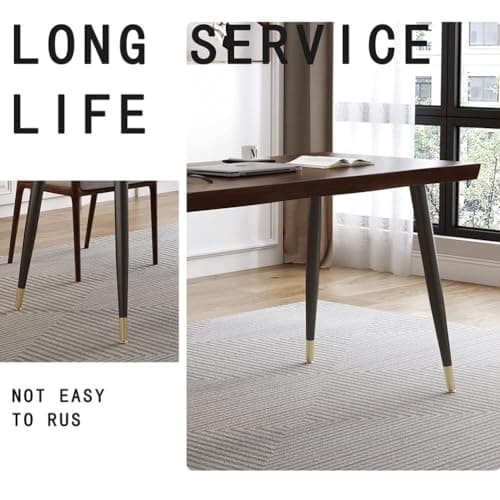 Sihtengxxhongs Modern Simple Style 55" Standing Desk Study Computer Desk - Black Metal Frame, Solid Wood Planks, for Home Office Bedroom 9