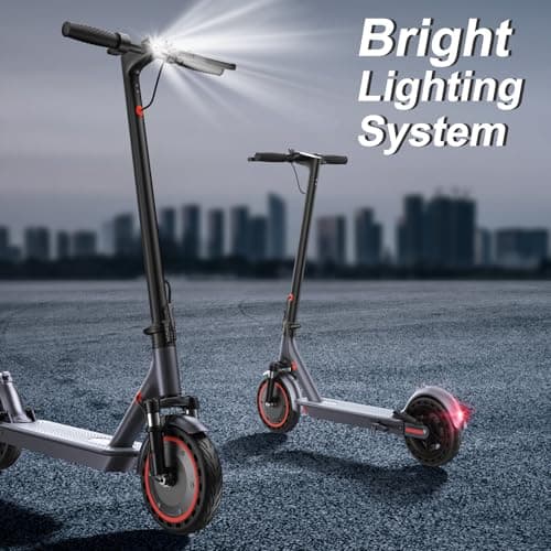 Electric Scooter for Adults, 500W Powerful Motor, 23 Miles Long Range, Dual Shock Suspensions, 19 Max Speed, 10" Foldable E Scooter with Solid Tires, APP Control, Double Braking 6