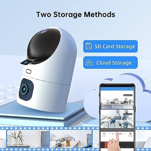 JOOAN 5G/2.4G Dual Lens Security Camera Indoor 2Kx2 PTZ Cameras for Home Security WiFi Surveillance Camera Baby Pet One Touch Call Color Night Cloud SD Card Storage 2 Way Audio Motion Detection Alert 5