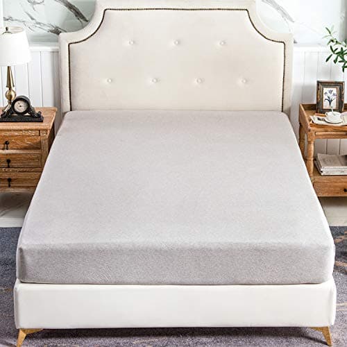 PURE ERA Jersey Knit Cotton Fitted Bottom Sheet ONLY (No Flat Sheet or Pillow Cases) Deep Pocket Up to 15" to 20" Ultra Soft Comfy Breathable Beige King 5