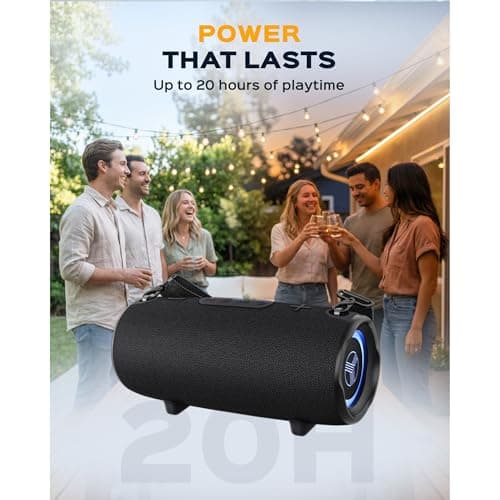 TREBLAB HD-Max - Loud Portable Bluetooth Speaker for Outdoor Parties, Beach & Camping - Powerful Wireless Stereo Sound with Deep Bass, IPX7 Waterproof, 20H Playtime, Powerbank to Charge Your Devices 7