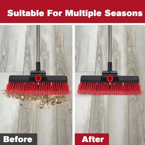 16.5" Outdoor Broom for Floor Cleaning Heavy Duty Push Broom with 53" Long Handle,Outdoor Broom for Deck,Driveway,Garage,Yard,Deck,Patio,Warehouse,Concrete 5