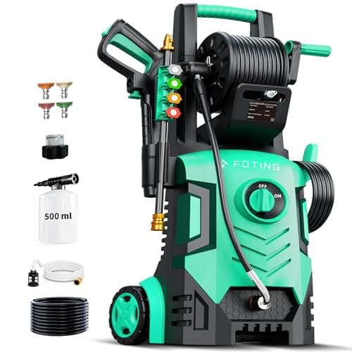 2026New Pressure Washer 4800PSI, 34" Tall, 4 Quick Connect Nozzles,Inlet Hose&Filter&500mlFoam Cannon for Cars/Fences/Driveways/Home Cleaning,Blue