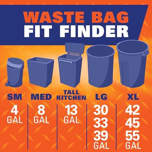 Hefty Strong 13 Gallon Trash Bags, Tall Kitchen Trash Bags, UnscentedLarge Trash Bags with Drawstrings, Durable Closure, Resists Leaks, Punctures, and Tears, White, Unscented, 90 Bags 8