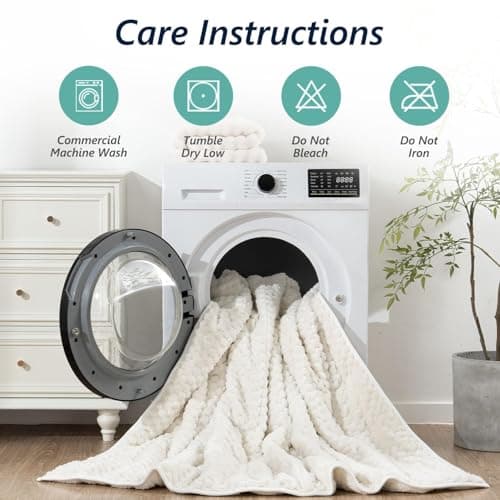 Mr. Sandman Weighted Blankets for Adults Queen Size 15lbs, Warm Sherpa Fleece Throw Blanket for Sleep and Calm, Soft Cozy Heavy Bed Blanket with Jacquard Flannel, 60 x 80 Inches, Cream White 5