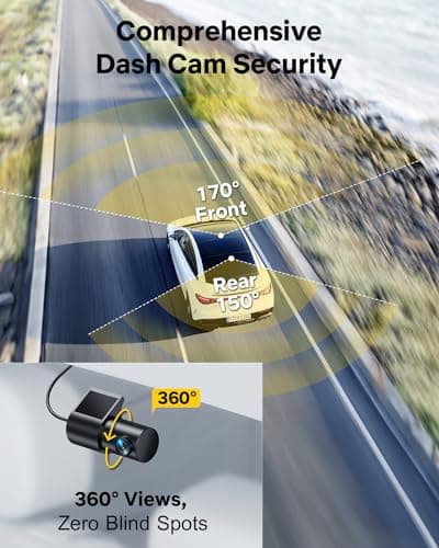 GKU Dash Cam Front and Rear, 3.18'' Touchscreen, 4K+1080P Dashcam, Built-in GPS, 5.8GHz WiFi Dash Camera for Cars with 24H Parking Monitor, Night Vision, WDR, Supports 512GB Max 8
