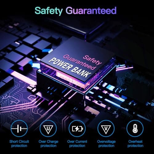 2026 "Galaxy" Portable Charger with Built in Cables, 12000mAh Portable Charger, Travel Essentials Power Supply 3A High Speed Power Bank for iPhone Samsung Pixel Moto - Gifts for Your Family & Friends 7