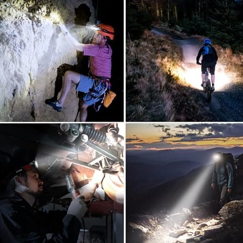 Blukar LED Headlamp Rechargeable,2000L High Lumen Super Bright Dimmable Headlight Flashlight with Motion Sensor- 8 Modes,Spotlight&Floodlight,IPX5 Waterproof for Camping,Hiking,Running,Fishing -2 Pack 9