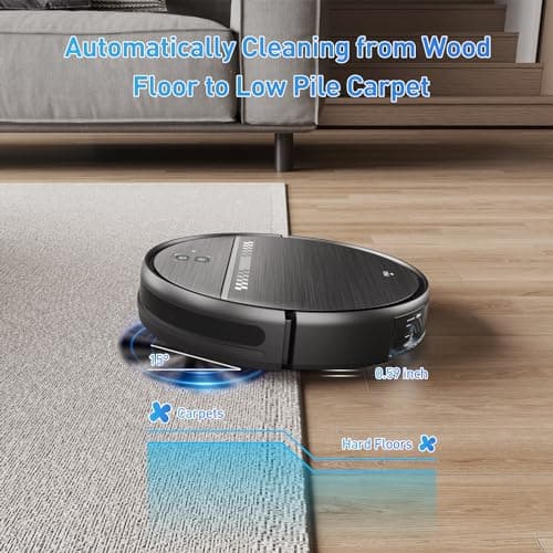 MANVN Robot Vacuum and Mop Combo, 2-in-1 Robot Vacuum Cleaner with Wi-Fi/APP, Self-Charging, Ideal for Hard Floor, Pet Hair and Daily Cleaning (Renewed) 7
