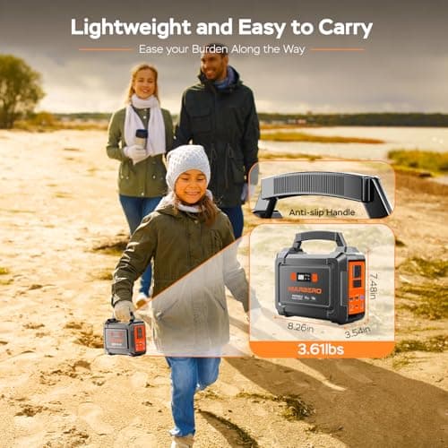 MARBERO Portable Power Station 100W Camping Solar Generator 167Wh Power Bank with AC Outlet 110V with Multi-Output LED Flashlights for CPAP Home Camping Hurricane Emergency 6