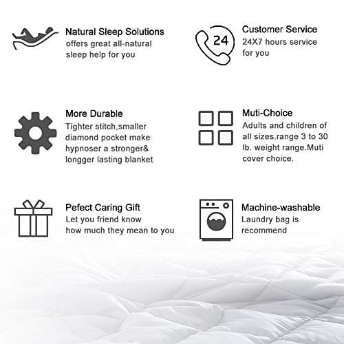 HYPNOSER Weighted Blanket Twin Size (15 lbs 48"x72") for Kids and Adults | Heavy Blanket for Better Sleep, Fits Twin or Full Size Beds (Dark Grey) 6