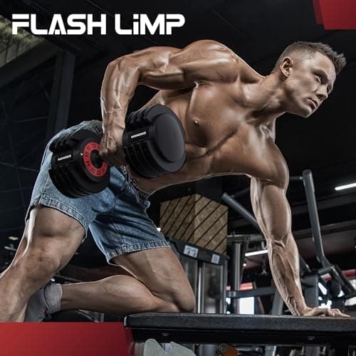 Flash Limp Adjustable Dumbbells 55LB Single Dumbbell 5 in 1 Free Dumbbell Weight Adjust with Anti-Slip Metal Handle, Ideal for Full-Body Home Gym Workouts 7