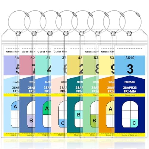 8 Pack Luggage Tags Travel Essentials & Cruise Essentials for NCL, Princess, Carnival, Royal Caribbean & Celebrity Cruise Ships by SEAVILIA