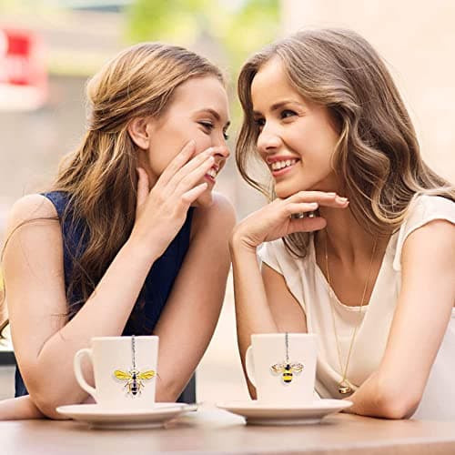 TeaSanavie Handmade Tea Ball Infusers - 2pcs, Honey Bee Strainers with Bee Charm Pendant for Loose Leaf Tea 6