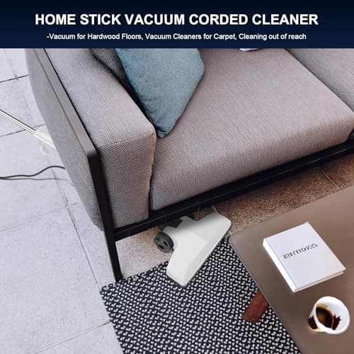 FUNCCUBE Stick Vacuum Cleaner, Corded 2-in-1 Lightweight Vacuum with Powerful Suction, Washable HEPA Filter, Handheld & Upright for Pet Hair, Carpet, Hardwood Floor & Home Cleaning – White MC607C 6