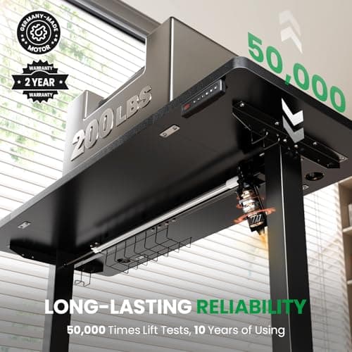 SIAGO Electric Standing Desk Adjustable - 48 x 24 Inch Sit Stand up Desk with Cable Management - 3 Memory Preset Adjustable Height Table 5