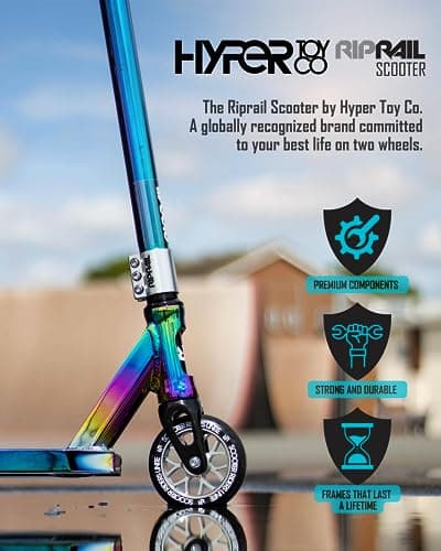 Riprail Jet Fuel Performance Stunt Scooter With Alloy Deck, Core Wheels, ABEC-9 Bearings, NECO Threadless Headset and CNC Machined Fork 6