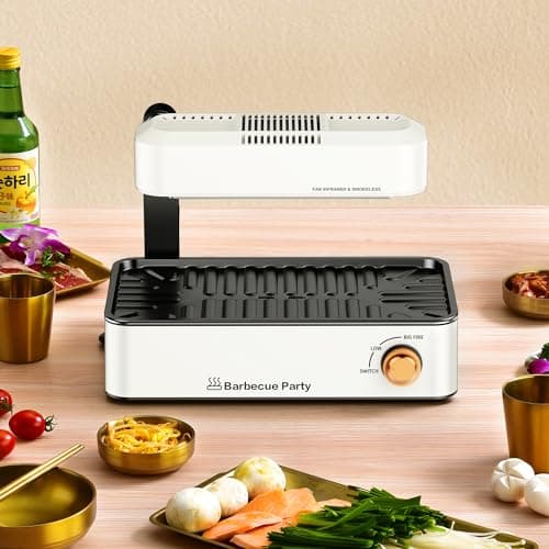 Souldou Electric Smokeless Indoor Grill Suitable for apartments 13.3 * 6.5inch w/Non-Stick Cooking Surface & Adjustable Temperature Knob from Warm to Sear for Customized BBQing… 7