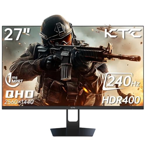 KTC 27'' 240hz Gaming Monitor 1440p(2560× 1440) 144Hz 1ms Fast HVA HDR400 130% sRGB HDMI & DisplayPort AdaptiveSync VESA Tilt Eye Care