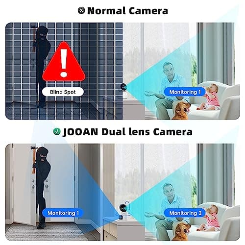 JOOAN 5G/2.4G Dual Lens Security Camera Indoor 2Kx2 PTZ Cameras for Home Security WiFi Surveillance Camera Baby Pet One Touch Call Color Night Cloud SD Card Storage 2 Way Audio Motion Detection Alert 6