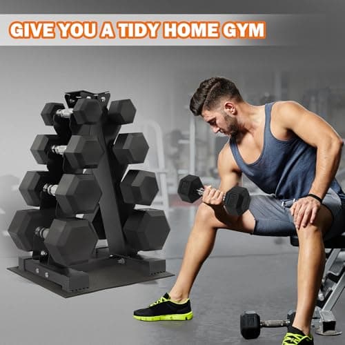 Fitvids Dumbbell Rack A-Frame Weight Rack for Home Gym 4 Tier – Sports Training – A-Frame, 4-Tier – Black 6