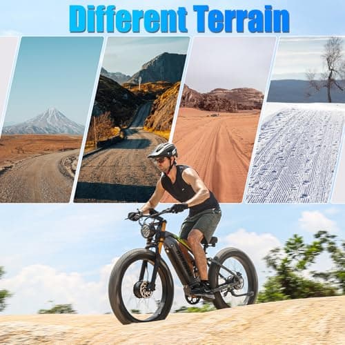 DAMSON Electric Bike for Adults 1500W Peak Motor 48V 20Ah Battery Up to 65 Miles Long Range 30MPH Mountain E Bikes 26" Fat Tire Off-Road Full Suspension Electric Bicycle, Dual Hydraulic Brakes 6