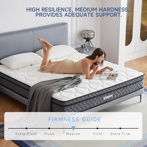 Uapev Queen Mattresses,10 Inch Queen Size Mattress in A Box, Memory Foam Hybrid Mattress with Individual Pocket Spring for Motion Isolation & Strong Edge Support, Stress & Pressure Relief,CertiPUR-US 6
