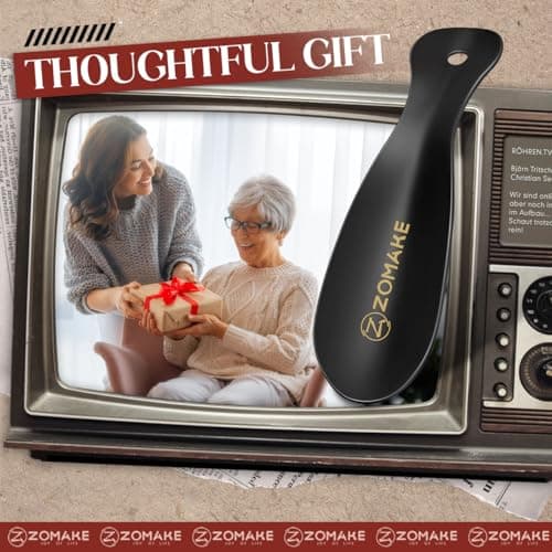 ZOMAKE Metal Shoe Horn,Small Travel Shoehorn for Men Women Kids,7.5'' Portable Shoe Spoon Helper 6