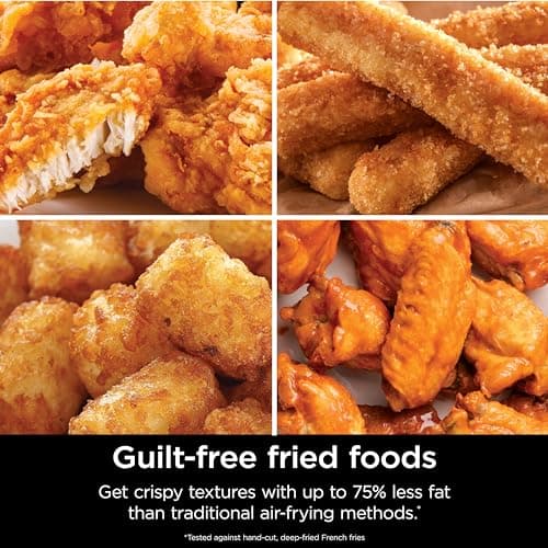 Ninja | Air Fryer | 6.5 QT Pro XL Capacity fits 9lbs of Wings | 6-in-1 Max Crisp, Air Fry, Roast, Bake, Reheat & Dehydrate | Nonstick Basket, Crisper Plate & Recipe Guide | Grey | AF181 8
