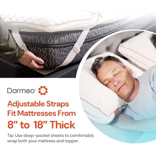 Dormeo Premium Queen Cooling Mattress Topper - 3-Zone OctaspringⓇ Technology for Optimal Back Support, Anti-Slip Bottom 10
