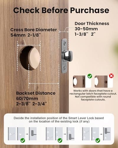 Keyless Entry Door Lock with Handle, Built-in WiFi Deadbolt,132456789 6