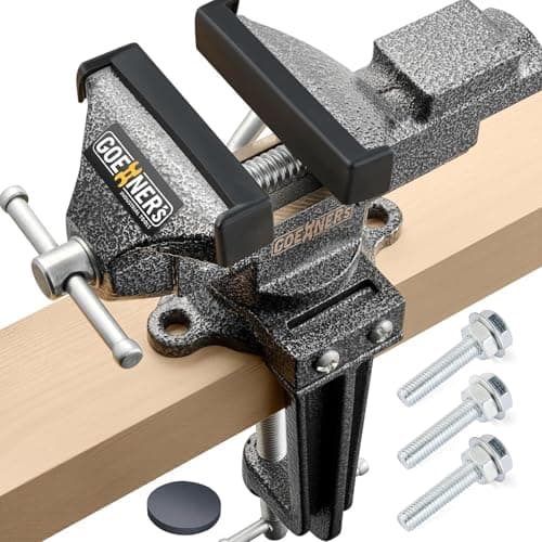 [Upgraded Version] Multi-Purpose Bench Vise 3.3", Table Vice For Workbench, Universal Clamping Vise With Heavy Duty Cast Iron, Multi-Jaw, Swivel Base, Easy Adjustment for Woodworking (3.3 Inch)