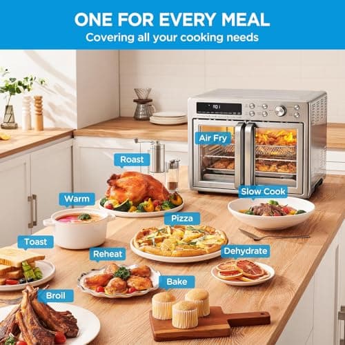 Midea Flexify French Door Toaster Oven Air Fryer Combo, 26.4 QT, Extra Large Air Fryer Countertop Oven 10-in-1 Combo, 25% Faster Cooking and 90% Less Oil, Stainless Steel 7