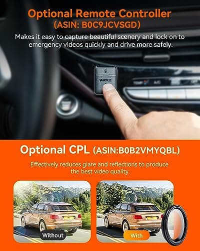 Vantrue N4 Pro 4K 3 Channel Dash Cam, STARVIS 2 IMX678 x PlatePix™ x HDR Night Vision, 4K+1080P+1080P Front Inside and Rear Dash Camera, Voice Control, WiFi, GPS, 24H Parking Mode, Support 512GB Max 8