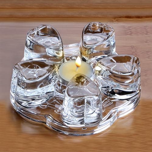 Sun's Tea Universal Solid Crystal Glass Ultra Clear Teapot Warmer | Tea Warmer | Teapot Heating Base | Tealight Warmer- Candle Never Flames Out 6