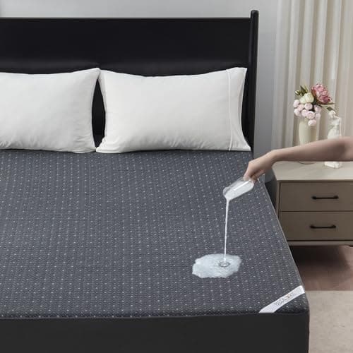 BEDLORE King Mattress Protector, Waterproof Noiseless Mattress Cover with Deep Pocket for 6-18 inches Mattress, Soft Breathable Mattress Pad Machine Washable (Dark Gray)