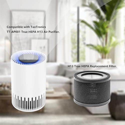 WOCASE TT-AP001 True HEPA Filter Replacement, Compatible with TaoTronics TT-AP001 and and VAVA VA-EE014 Air Purifier, H13 True HEPA Filter & Activated Carbon Filter, 2 Pack 6