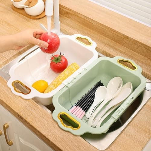 Over the Sink Colander and Extendable Colander Extendable for Kitchen 5